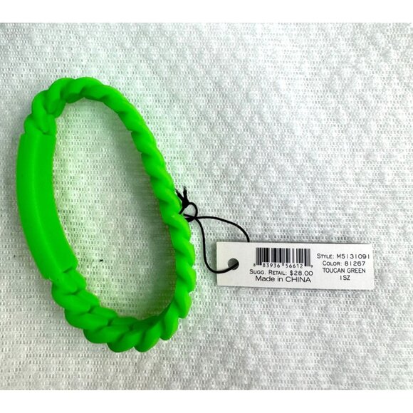 Marc By Marc Jacobs Toucan Green Silicone Braided Bracelet - Picture 3 of 4